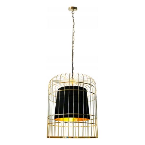 Csillár láncon LONGIS 2xE27/60W/230V átm. 60 cm arany/fekete