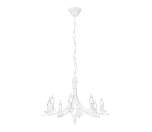 Csillár láncon LUCY 8xE14/60W/230V fehér