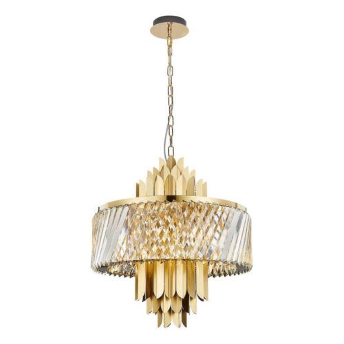 Csillár láncon MARGOT 9xE14/40W/230V átm. 55 cm arany