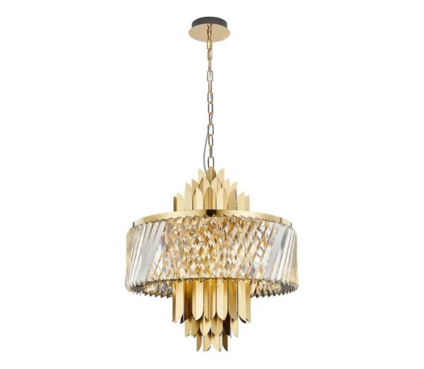 Csillár láncon MARGOT 9xE14/40W/230V átm. 55 cm arany