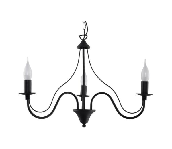 Csillár láncon MINERWA 3 3xE14/40W/230V fekete