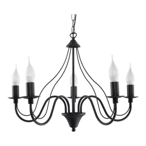 Csillár láncon MINERWA 5 5xE14/40W/230V fekete