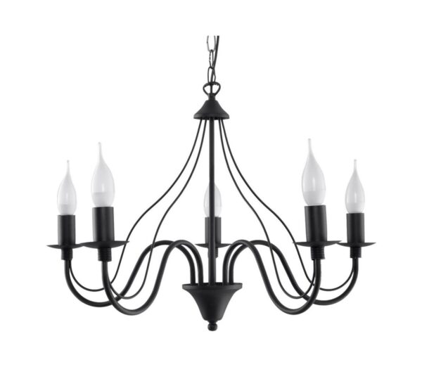 Csillár láncon MINERWA 5 5xE14/40W/230V fekete