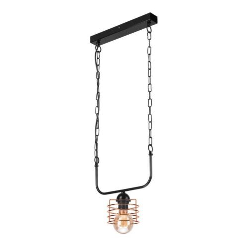 Csillár láncon MORGAN 1xE27/60W/230V fekete/réz