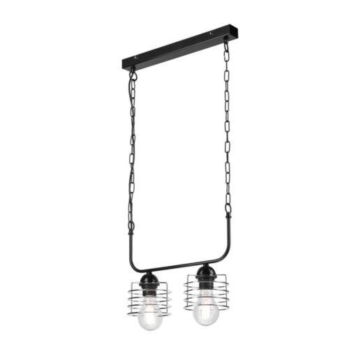 Csillár láncon MORGAN 2xE27/60W/230V fekete/króm