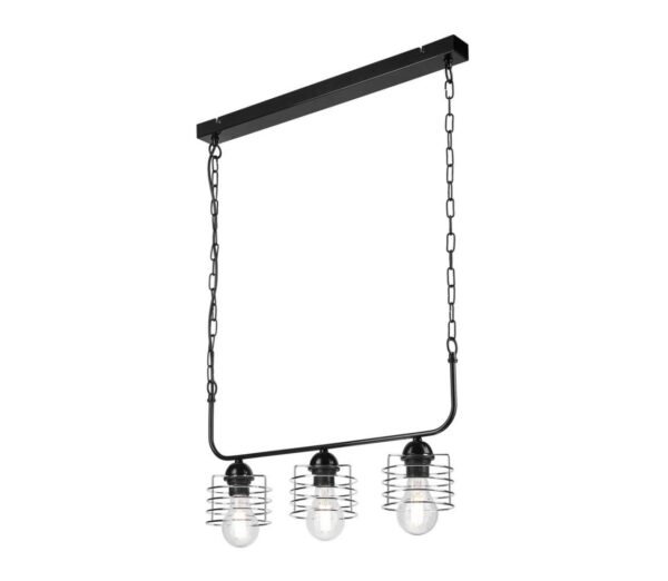 Csillár láncon MORGAN 3xE27/60W/230V fekete/króm