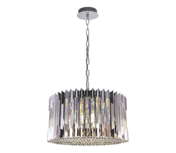 Csillár láncon RITZ 12xE14/40W/230V átm. 54 cm fényezett króm