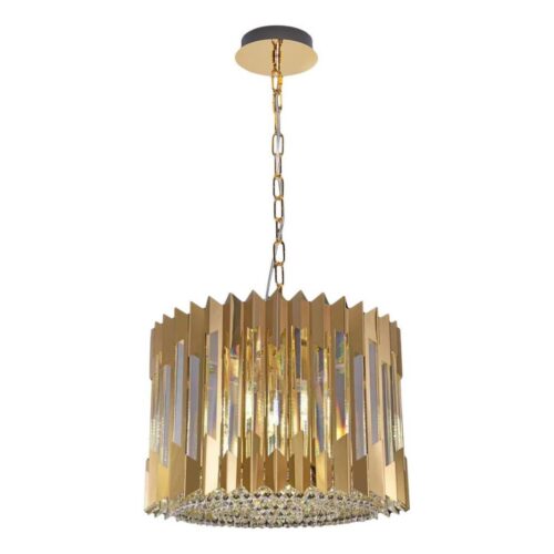 Csillár láncon RITZ 7xE14/40W/230V átm. 42 cm arany