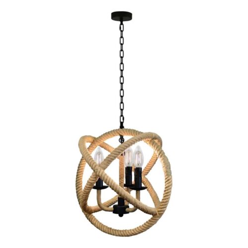 Csillár láncon ROPE GLOBO 3xE14/10W/230V