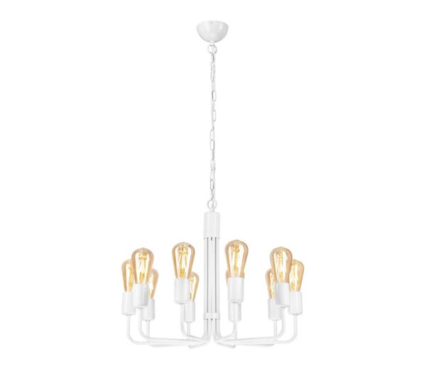 Csillár láncon TIFFANY 10xE27/60W/230V fehér