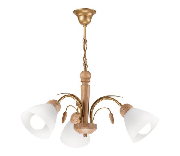 Csillár láncon TULIP 3xE27/60W/230V Tölgy