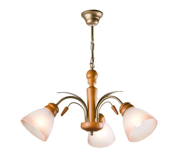 Csillár láncon TULIPAN 3xE27/60W/230V bükkfa