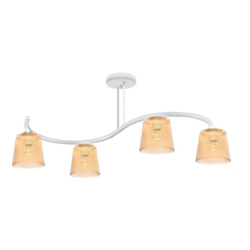 Csillár LUCEA 4xE27/15W/230V fehér/narancssárga