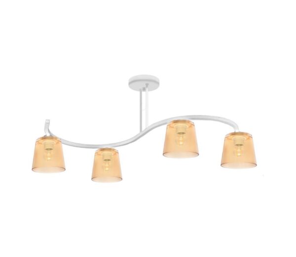 Csillár LUCEA 4xE27/15W/230V fehér/narancssárga