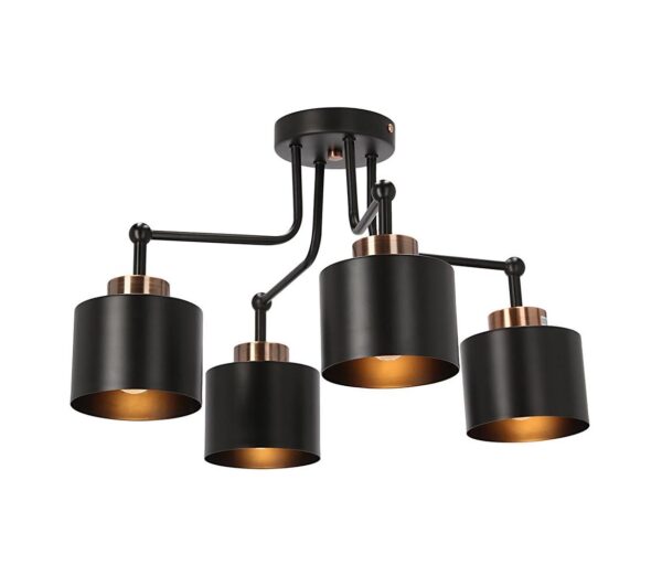 Csillár OLENA 4xE27/60W/230V fekete