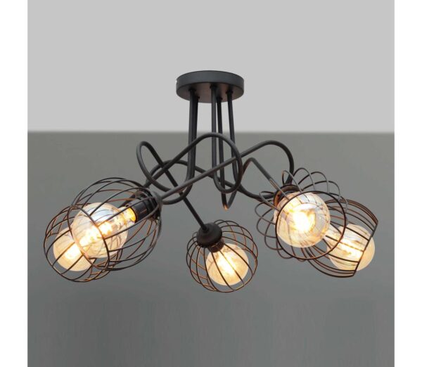 Csillár OXFORD 5xE27/15W/230V fekete