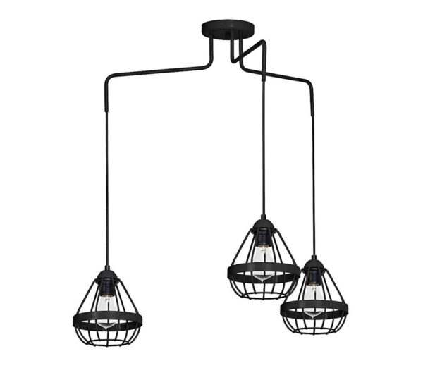 Csillár RING 3xE27/60W/230V pók fekete