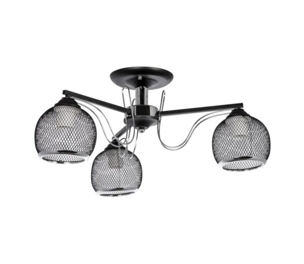 Csillár rúdon 3xE27/60W/230V fekete
