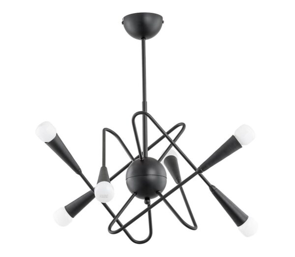 Csillár rúdon APPER 6xE14/10W/230V fekete