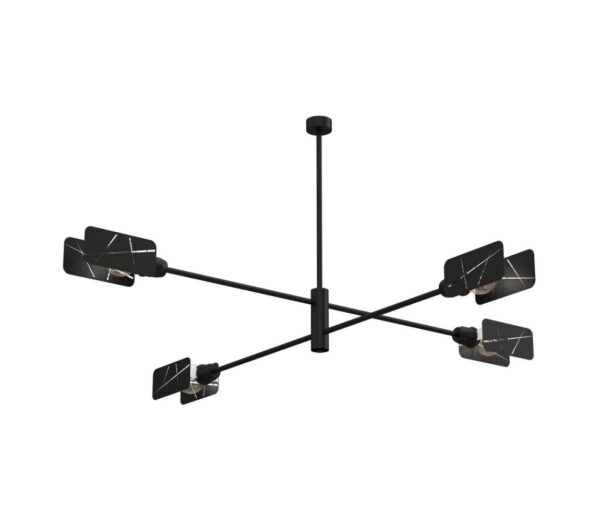 Csillár rúdon ASTRA 4xE27/60W/230V fekete