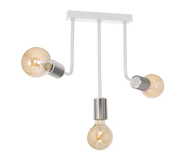 Csillár rúdon CANDELA 3xE27/15W/230V fehér