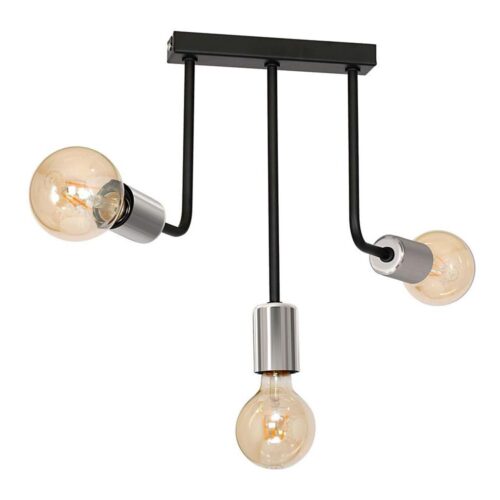 Csillár rúdon CANDELA 3xE27/15W/230V fekete