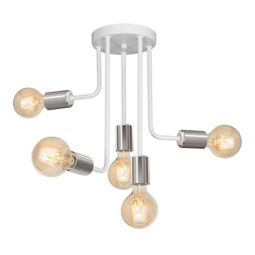 Csillár rúdon CANDELA 5xE27/15W/230V fehér