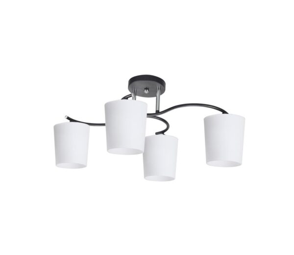Csillár rúdon ESNYR 4xE27/40W/230V fekete/fehér