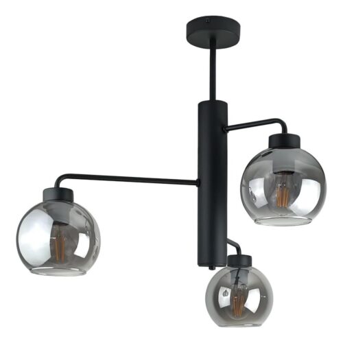 Keter Lighting Csillár rúdon FLEX 3xE27/60W/230V fekete/füstös fekete