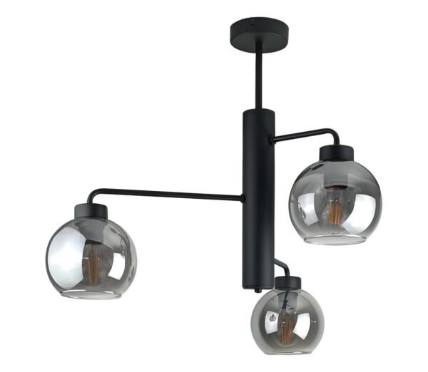 Keter Lighting Csillár rúdon FLEX 3xE27/60W/230V fekete/füstös fekete