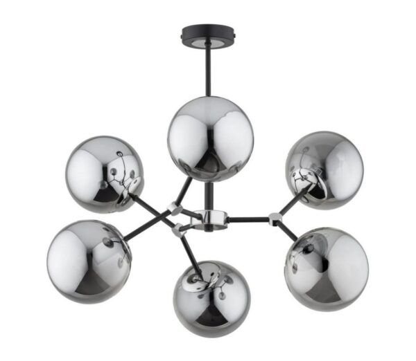 Csillár rúdon FOTON 6xE14/40W/230V fekete/szürke