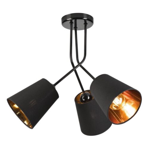 Csillár rúdon IRMA 3xE27/15W/230V fekete
