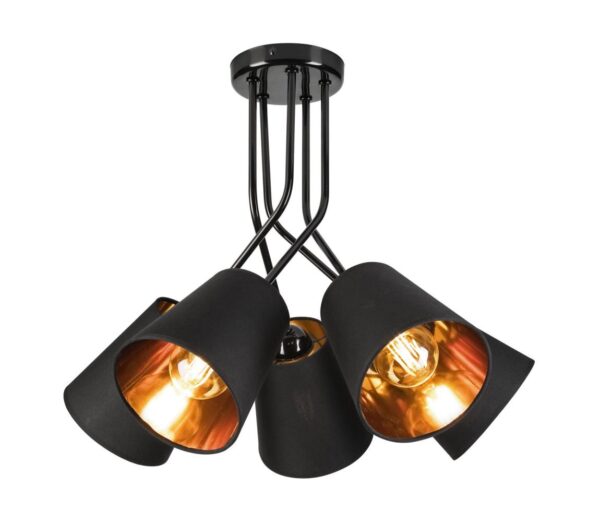 Csillár rúdon IRMA 5xE27/60W/230V fekete
