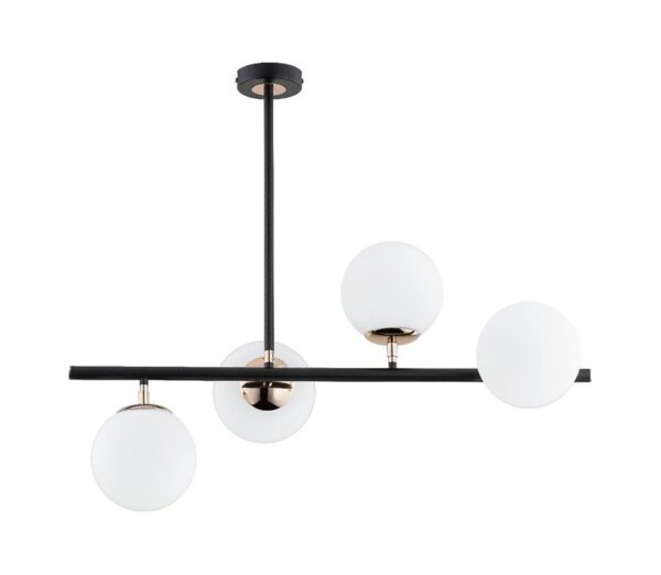 Csillár rúdon  LURO 4xE14/10W/230V fekete
