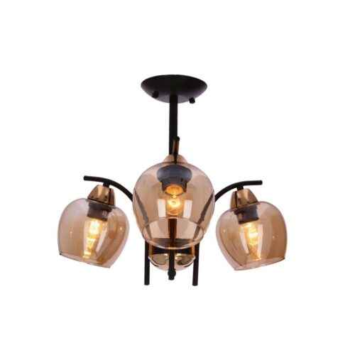 Csillár rúdon MERRA 3xE27/40W/230V fekete/bézs