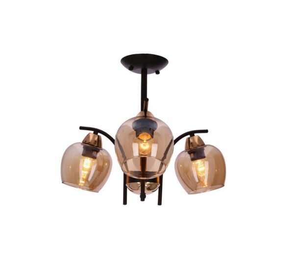 Csillár rúdon MERRA 3xE27/40W/230V fekete/bézs