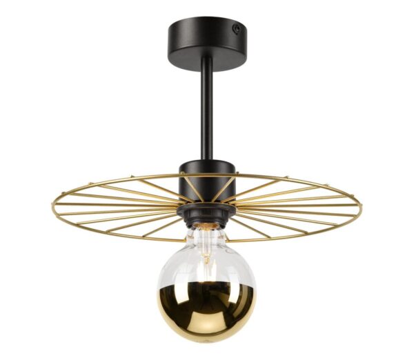 Csillár rúdon MONTANA 1xE27/15W/230V átm. 30 cm arany/fekete