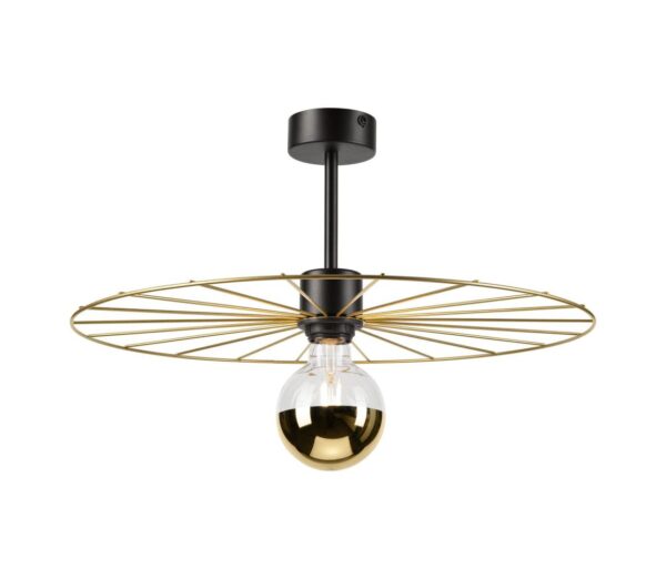 Csillár rúdon MONTANA 1xE27/15W/230V átm. 45 cm arany/fekete