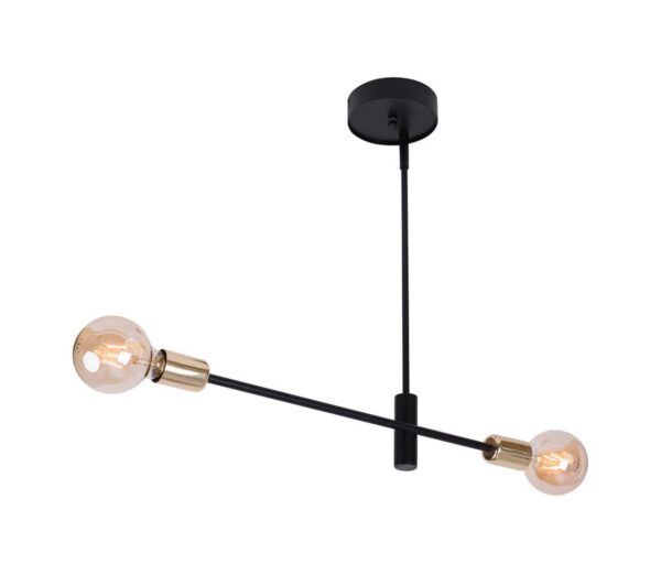 Csillár rúdon ONYX 2xE27/60W/230V fekete/arany