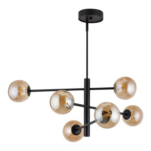 Csillár rúdon ORO 6xG9/12W/230V fekete/arany