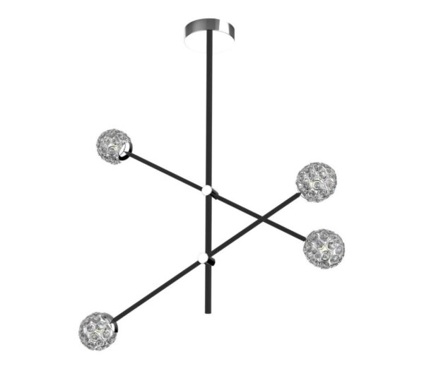 Csillár rúdon PAKSOS 4xG9/5W/230V fekete