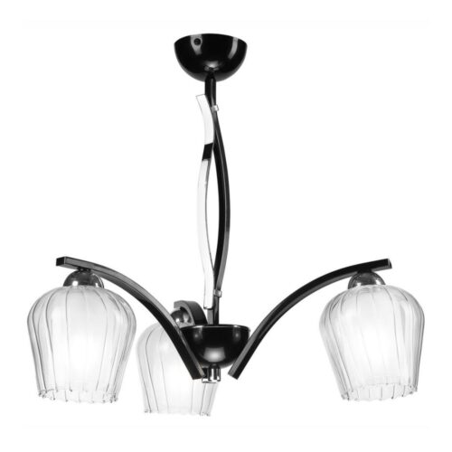 Csillár rúdon PAULA 3xE27/60W/230V fekete