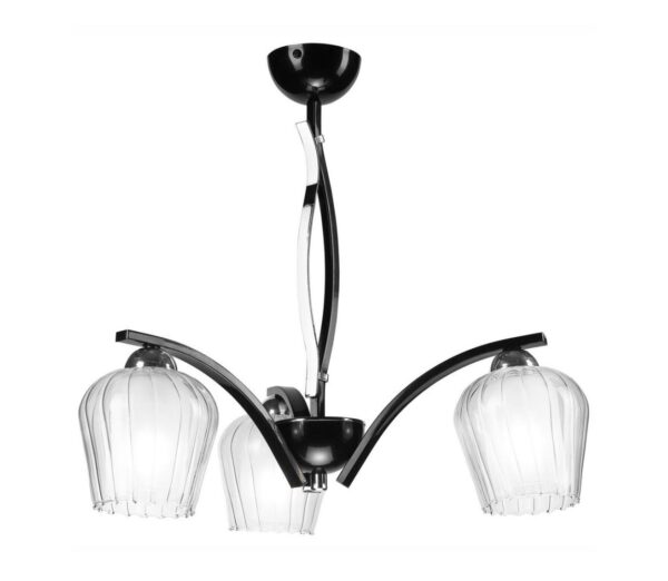 Csillár rúdon PAULA 3xE27/60W/230V fekete
