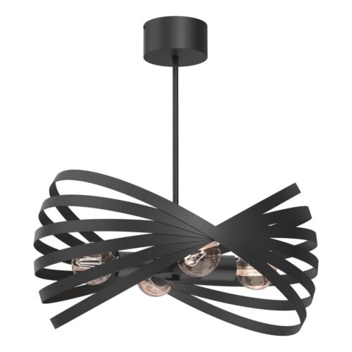 Csillár rúdon  SPARKLE 4xE27/15W/230V fekete