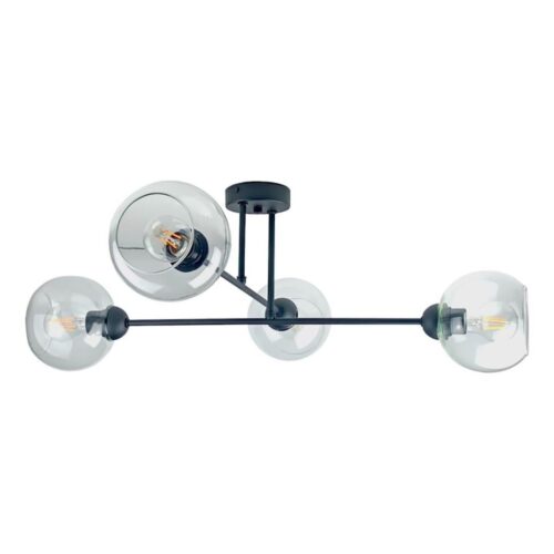 Keter Lighting Csillár rúdon VASCO 4xE27/60W/230V fekete/átlátszó