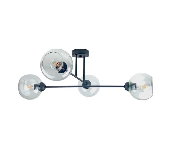 Keter Lighting Csillár rúdon VASCO 4xE27/60W/230V fekete/átlátszó