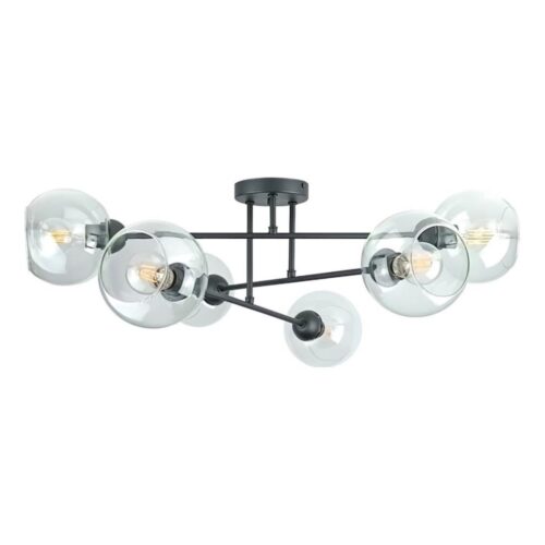 Keter Lighting Csillár rúdon VASCO 6xE27/60W/230V fekete/átlátszó