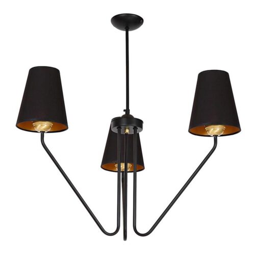 Csillár rúdon VICTORIA 3xE27/60W/230V fekete