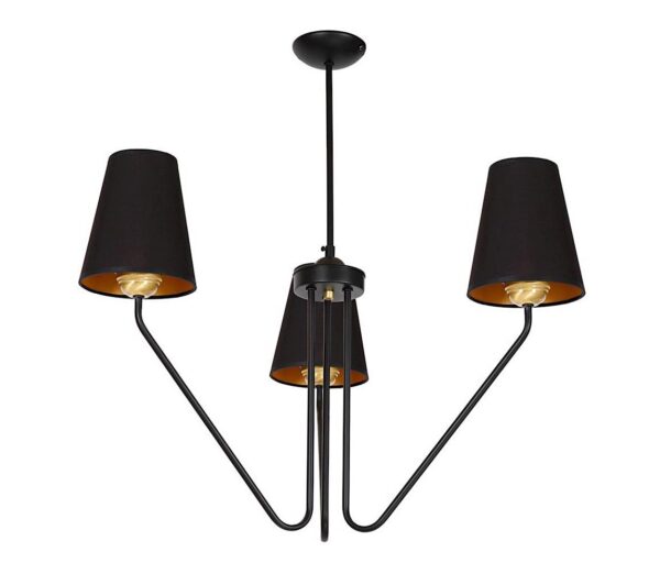 Csillár rúdon VICTORIA 3xE27/60W/230V fekete
