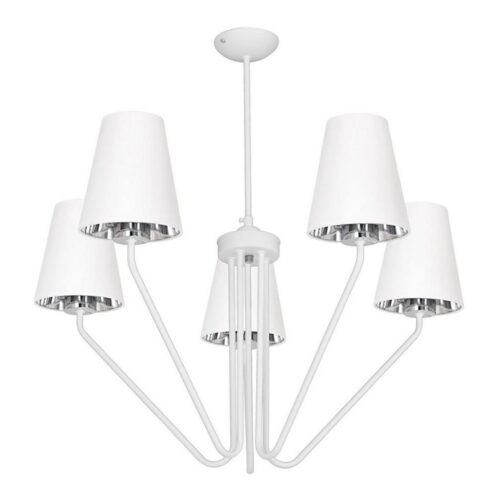 Csillár rúdon VICTORIA 5xE27/60W/230V fehér